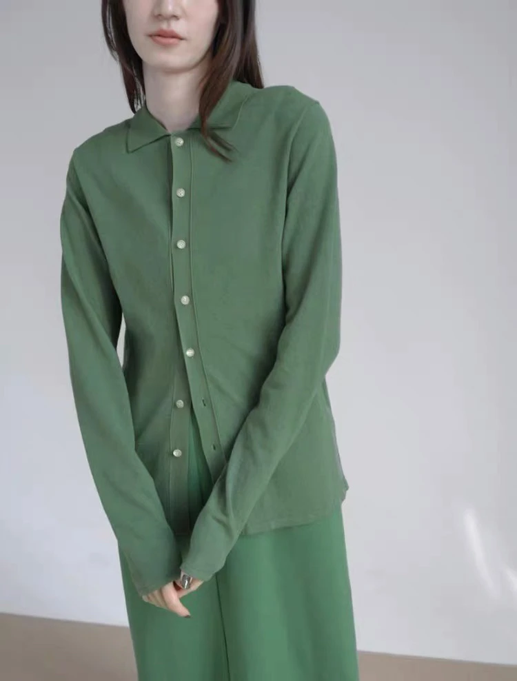 福利款NO退NO换 日系小众Aura设计高规格棉花纱线翻领针织开衫女