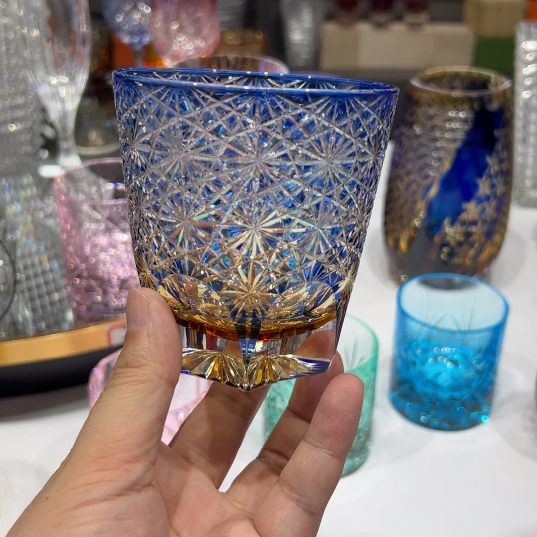 蔚*江户切子 蓝雏菊