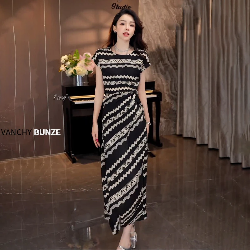 BUNZE 古典显瘦百搭收腰气质连衣裙女2025夏季新款高级感透气凉快