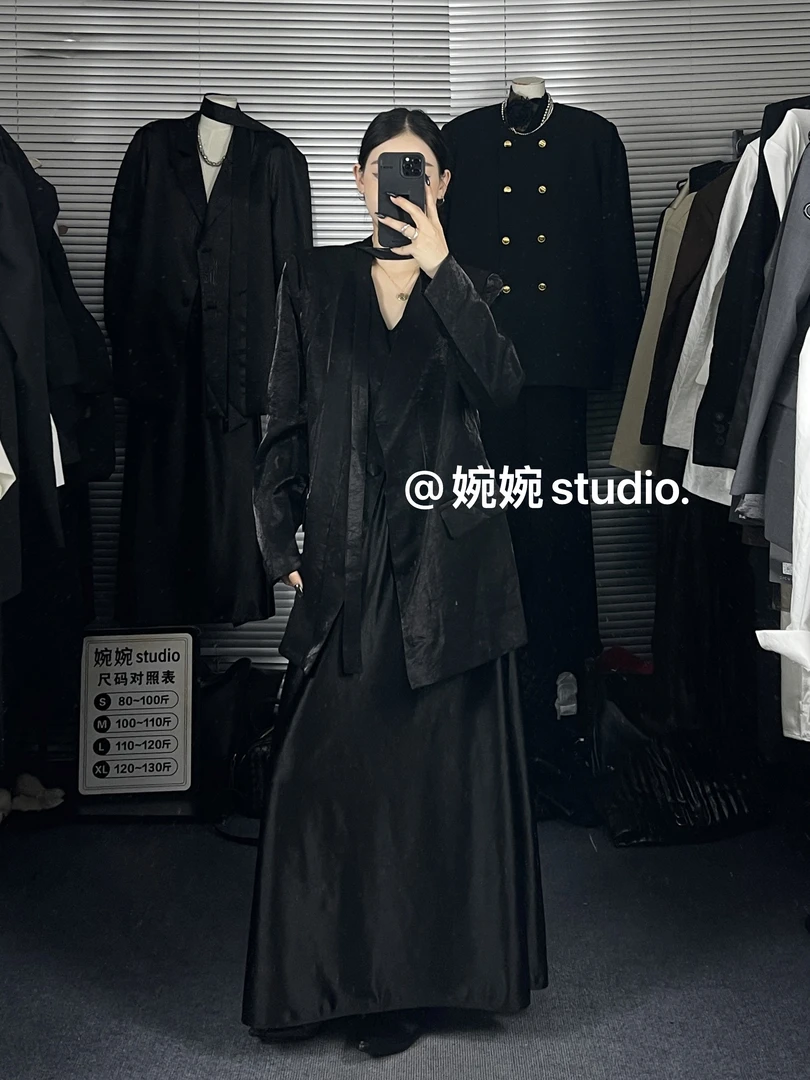 【婉婉studio】气质新面料西装外套设计显瘦围脖春西服女秋冬新款