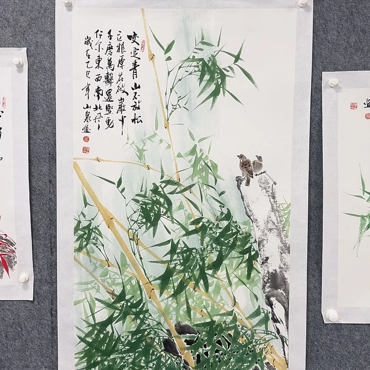 国画咬定青山不放松竹子绘画作品