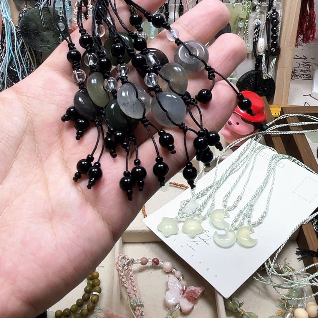 蛇纹石玉合金颈饰