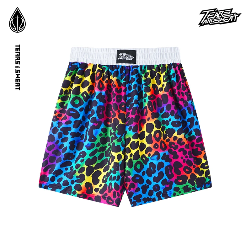 TEARSANDSWEAT篮球潮牌男速干运动短裤春夏秋豹纹印花沙滩裤锐哥