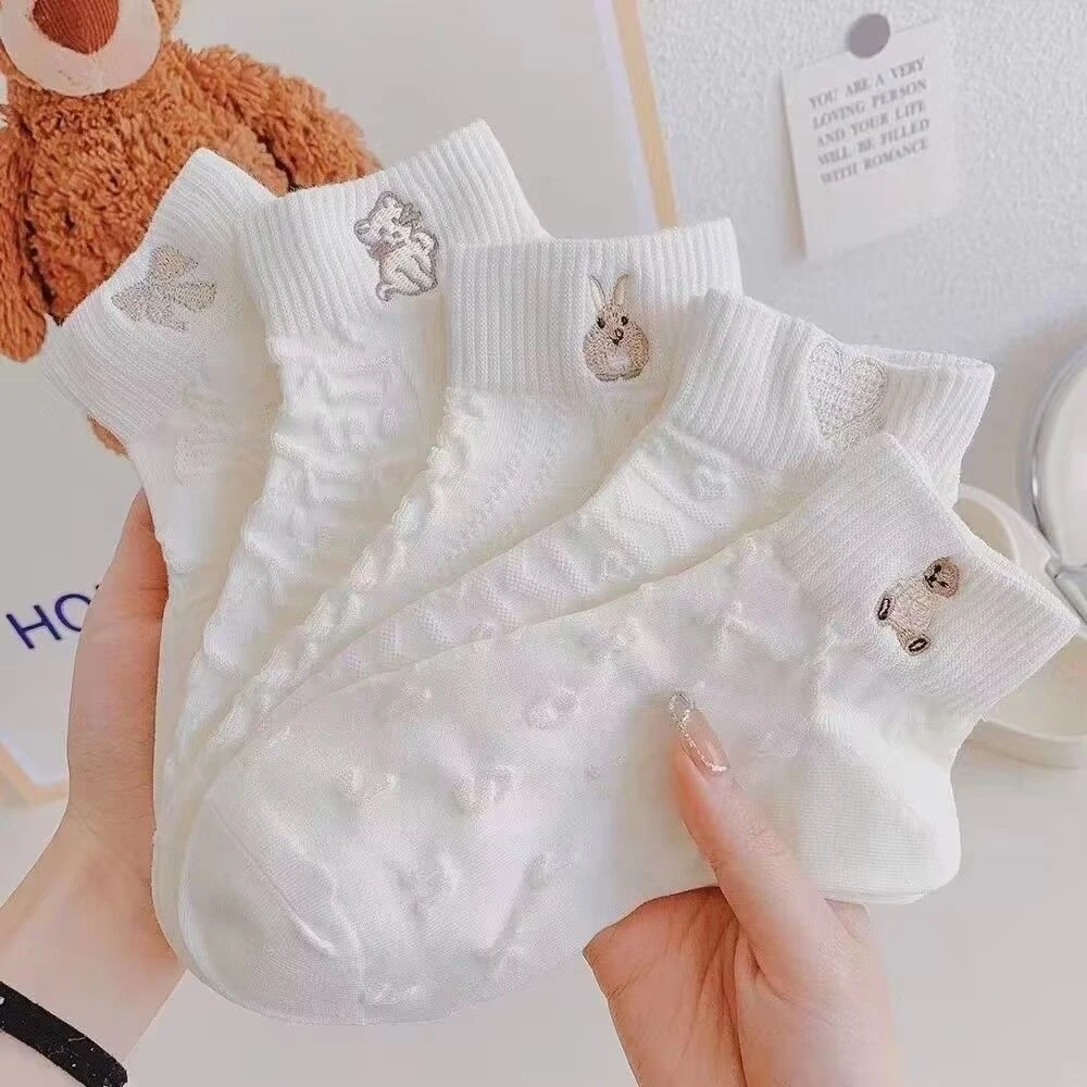 白色袜子女透气夏季薄款浅口春夏秋可爱日系短袜吸汗百搭低帮袜