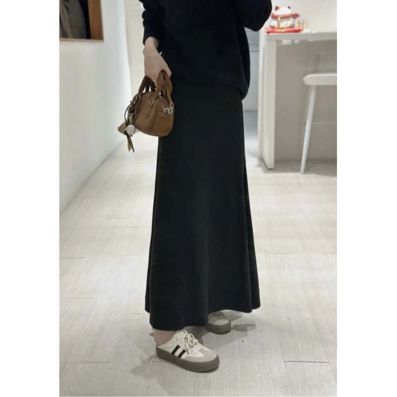 百搭慵懒松弛感鱼尾裙松紧腰显瘦高腰半身裙女春夏长裙2025新款