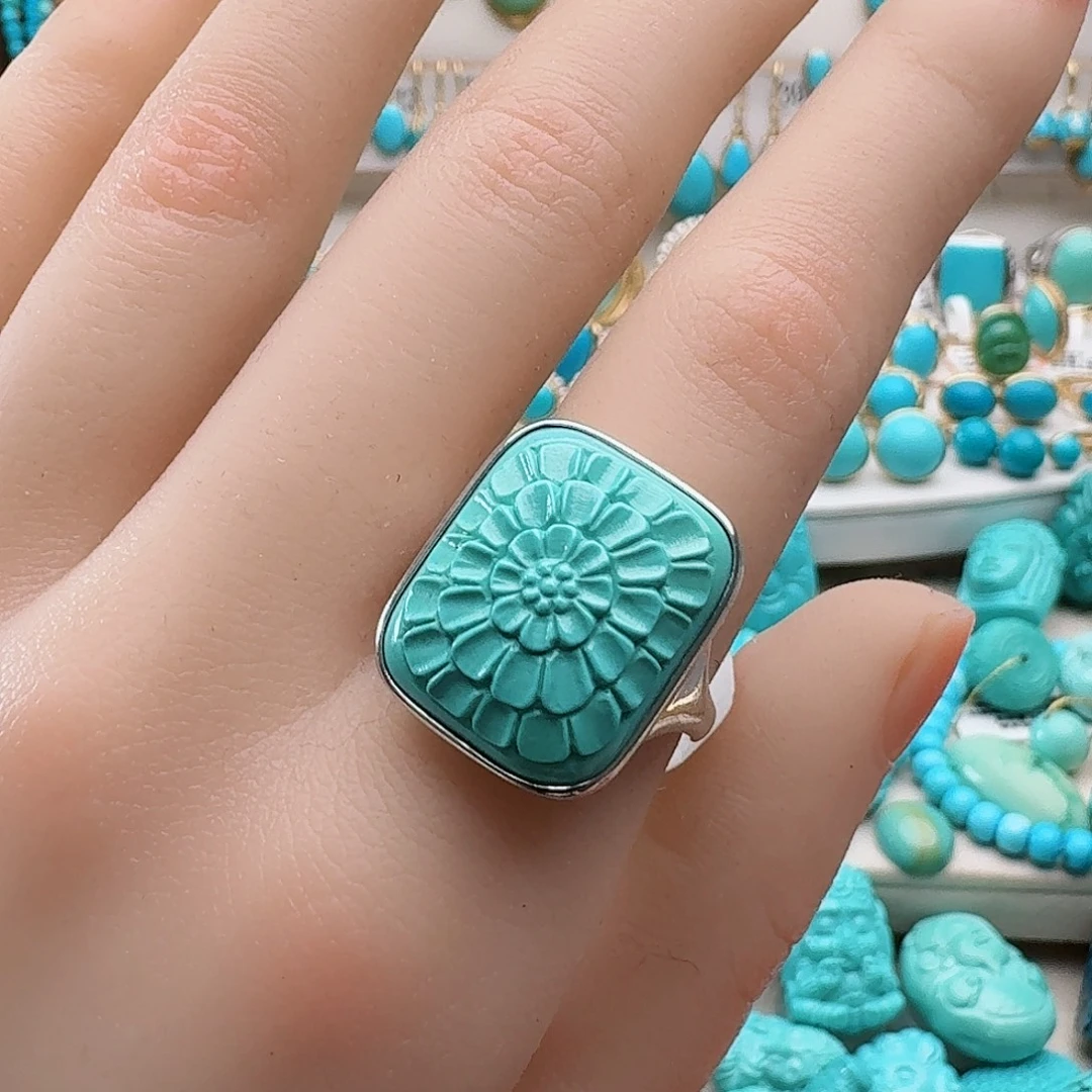 绿松石银S925镶嵌颈饰