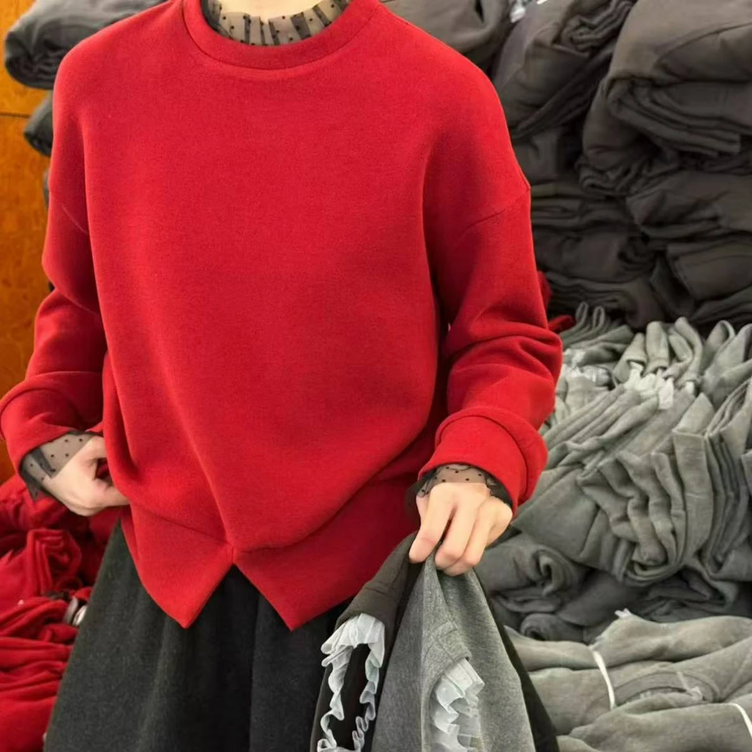 珊珊家冬季女士立领加绒宽松百搭长袖卫衣