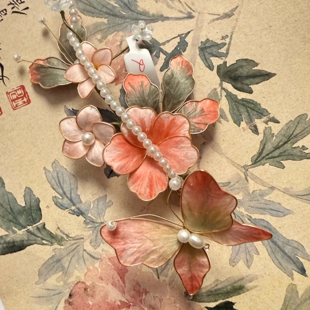 扶摇掌柜麦光光古风发饰绒花发簪 手工制作默认微瑕