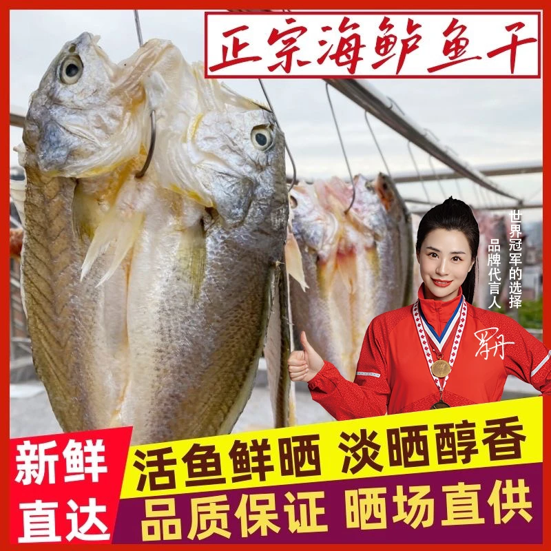 新晒海鲈鱼开边鲈鱼美味海鲜干货紧实海鱼特产咸鱼干深海风干