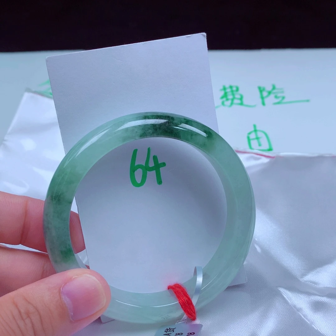 未镶嵌手镯翡翠缅甸天然A货翡翠手镯54.6
