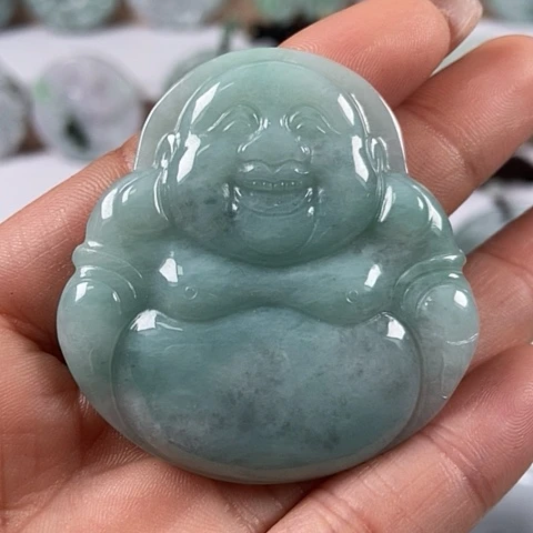 翡翠颈饰未镶嵌大佛有棉线福利