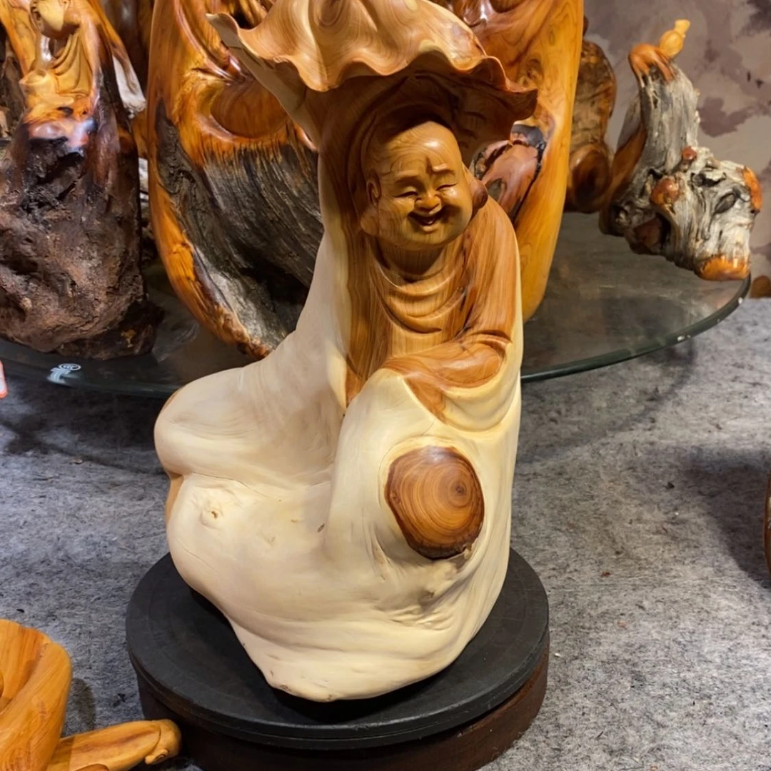 【闪购商品】柏木（崖柏）狼***虎木雕工艺品摆件家居厂家直销