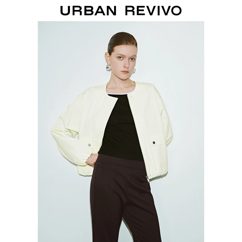 UR2025春季新款女装欧若风时尚立体大贴袋宽松圆领外套UWM150011