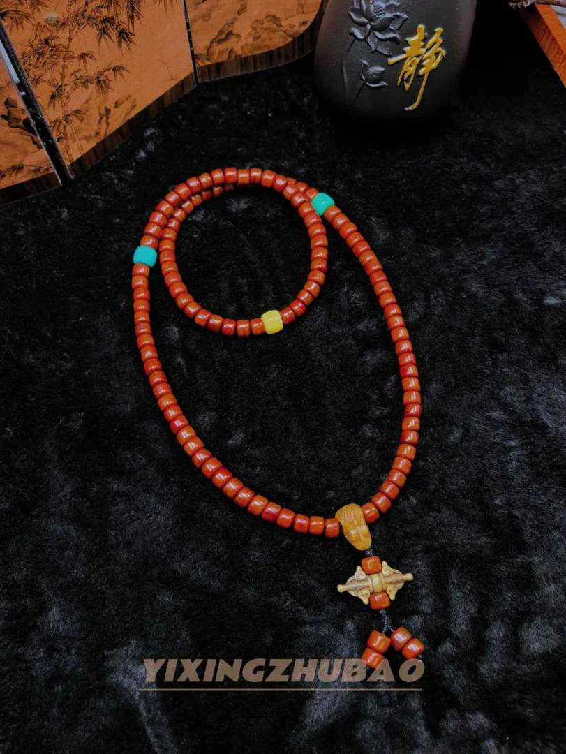 非金属珐琅项链  非金属珐琅项链 经典藏式高端108粒M