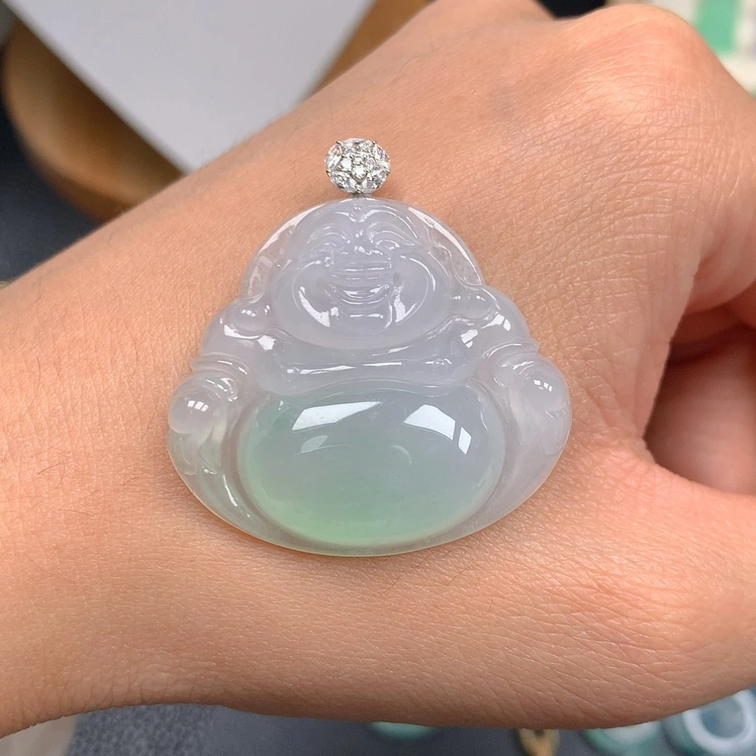 吊坠(赠链)18K金镶嵌翡翠