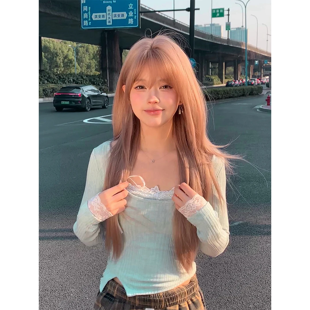 【桃蕊巧巧】AG网红假发整顶全头套直发空气刘海显脸小日常逼真减龄