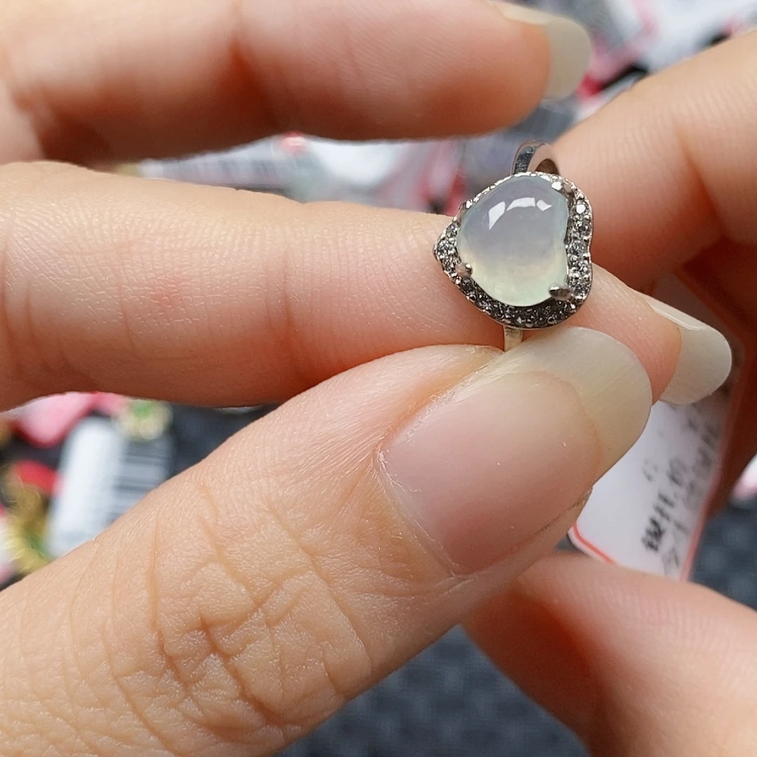 翡翠银S925镶嵌戒指