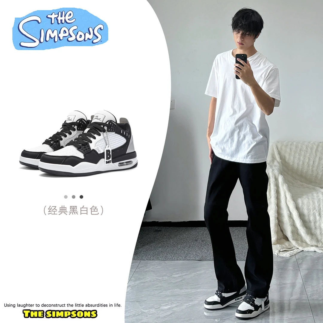 辛普森男鞋2025秋冬新款休闲高帮鞋百搭校园潮流男女同款运动潮鞋