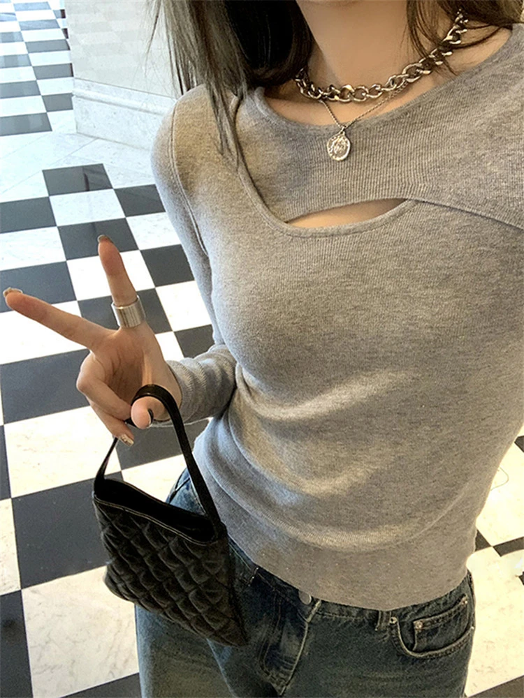 200斤胖MM大码女装毛衣针织衫韩版设计感纯色打底衫内搭上衣8189