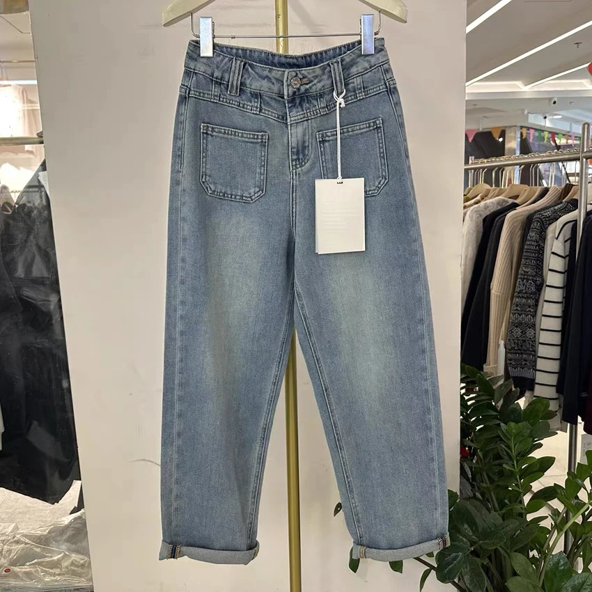 8018-1烟管版显瘦牛仔裤小个子直筒时尚百搭
