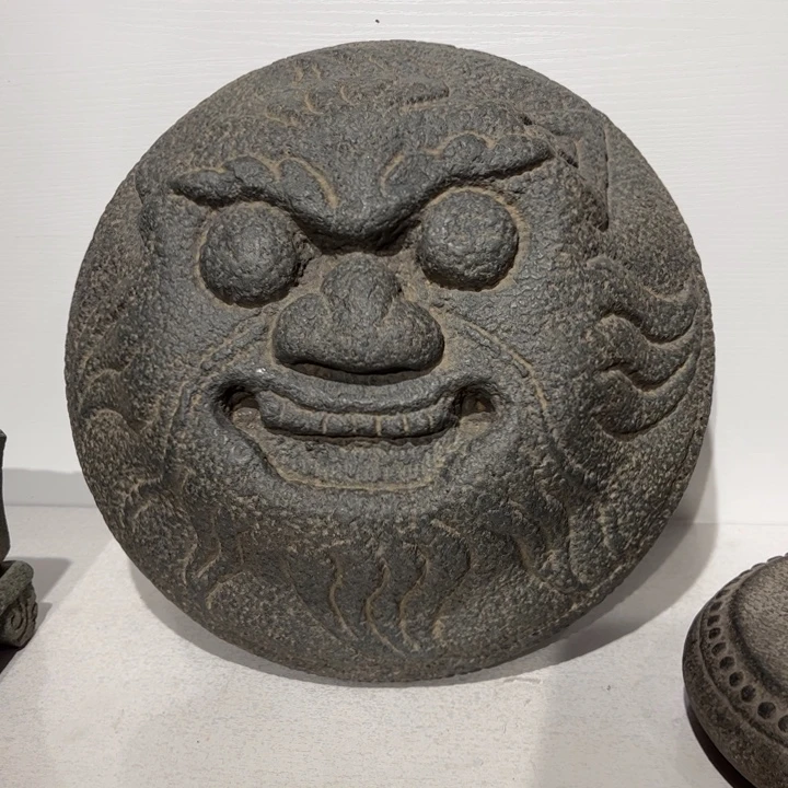 狼***7石材兽头摆件青石