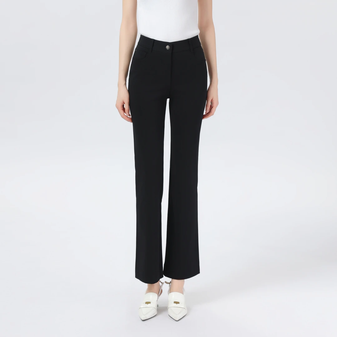 GIRDEAR/哥弟新款九分微喇裤时尚气质显瘦百搭小黑裤女1100288