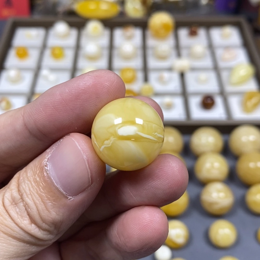 琥珀未镶嵌珠宝奇石20.5圆珠