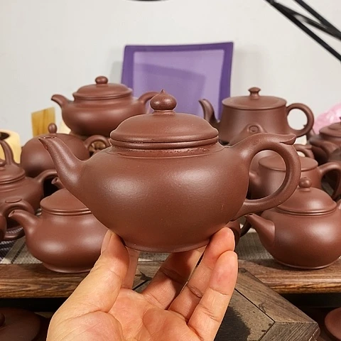 茶壶紫砂小**?宜兴紫砂壶笑樱约210毫升原矿紫泥