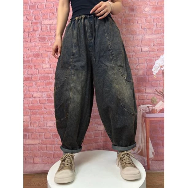 265做旧有腔调牛仔哈伦垮裤2025春款