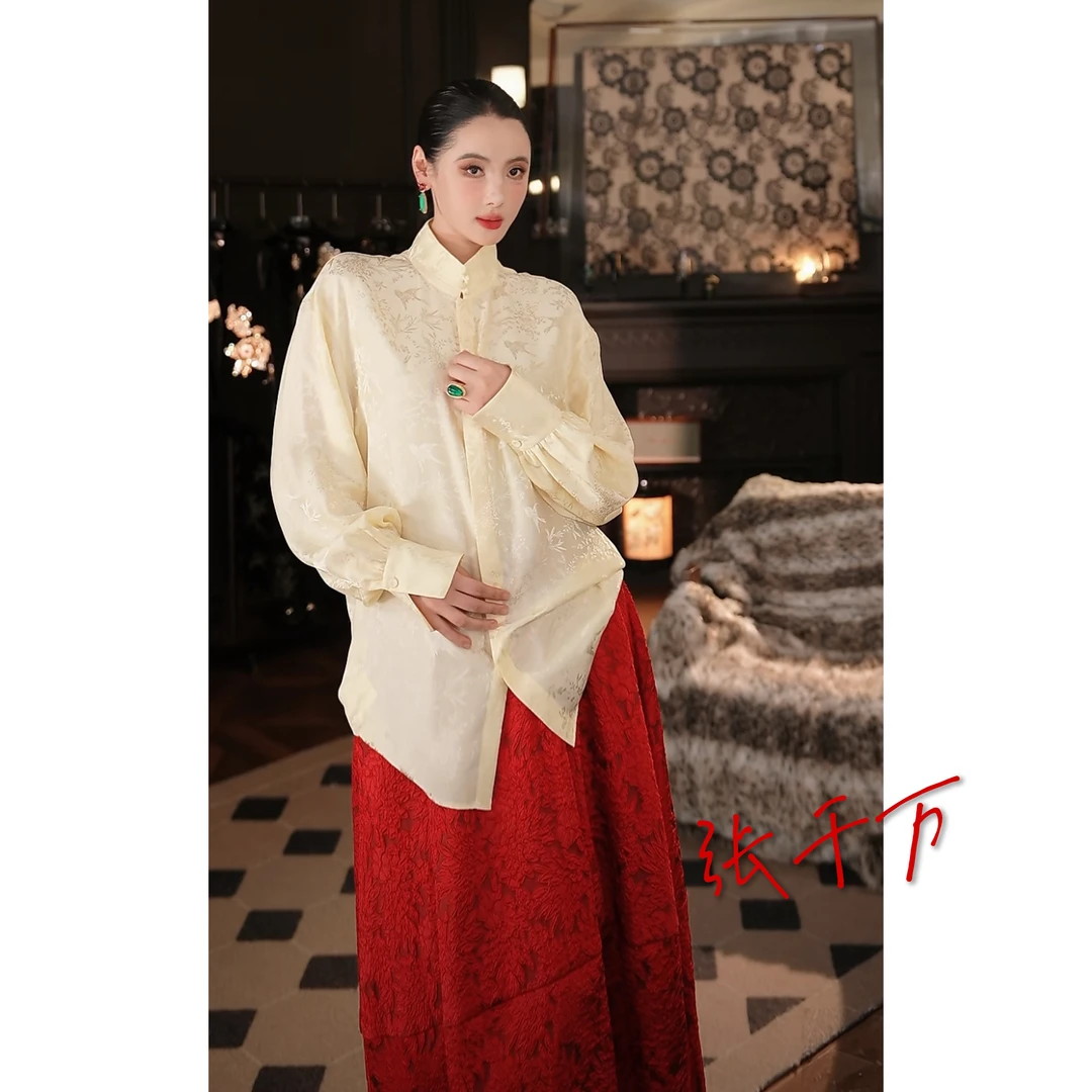 「棠梨煎雪」千万超香折扣！// 玉琼 立领盘扣衬衫