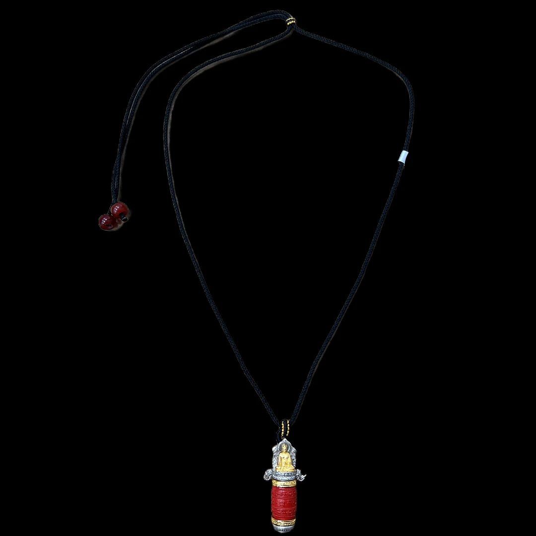 含辰砂工艺品V6942 朱砂项链（药师）孤品