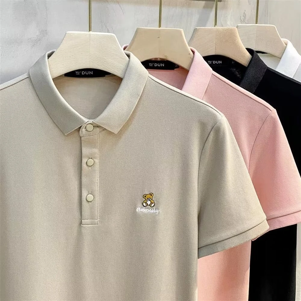 翻领短袖polo衫男潮牌夏季t恤韩版修身潮流2025新款百搭体恤上衣