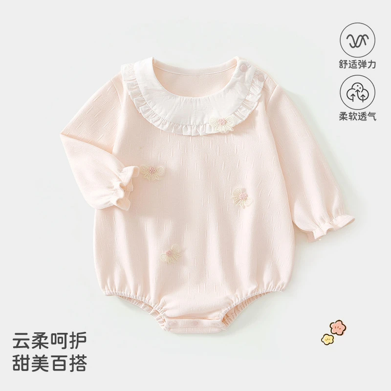 包屁衣新生儿婴儿衣服春秋款女宝宝棉幼儿满月秋季包屁衣薄款透气