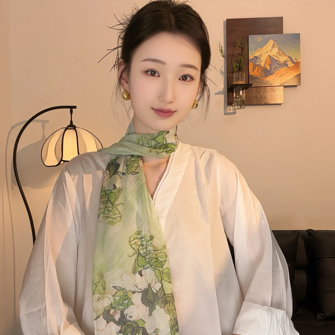 【绿野仙踪】—乔其长巾飘带170*20高级气质丝巾