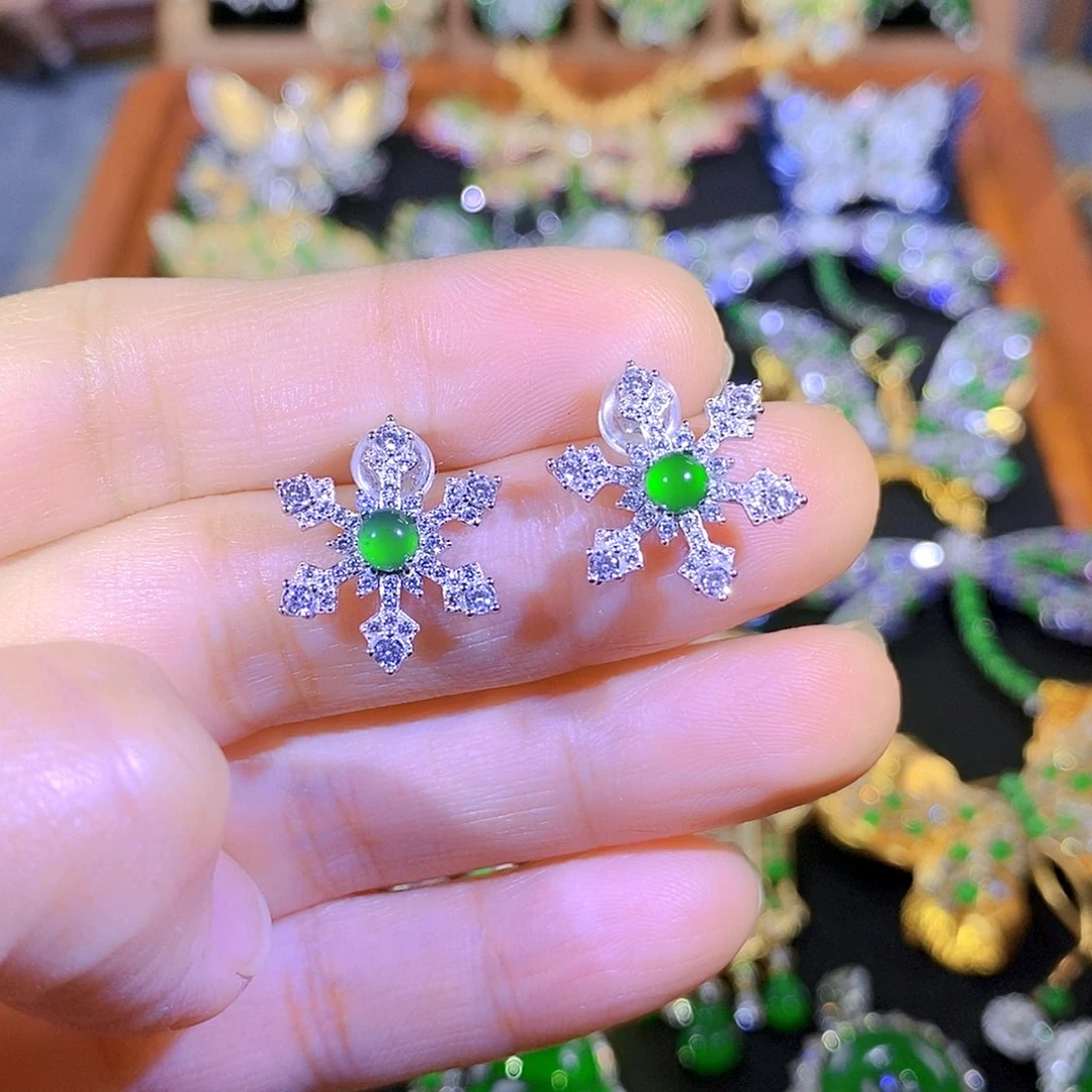 吊坠(不含链)银S925镶嵌翡翠