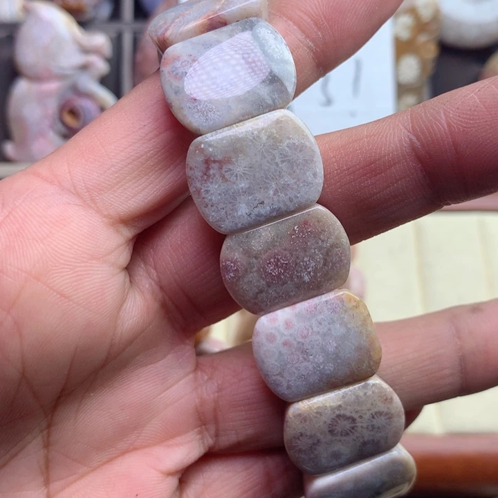 硅化珊瑚（珊瑚玉）颈饰未镶嵌