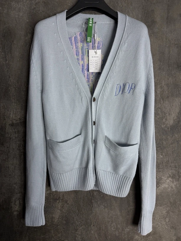全新未使用 DIOR/迪奥 背后花朵提花针织开衫/00022