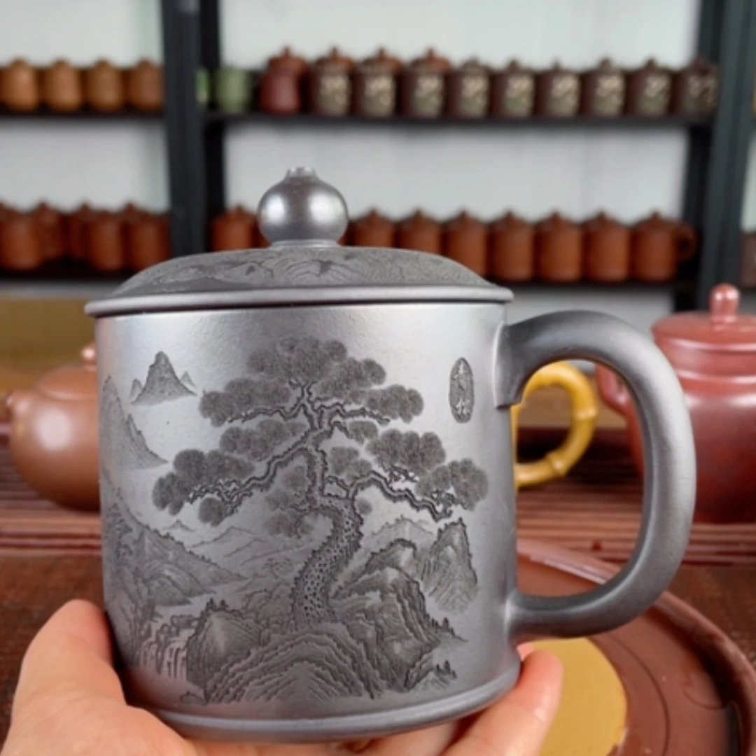 【闪购商品】茶杯紫砂宜兴原矿紫砂盖杯