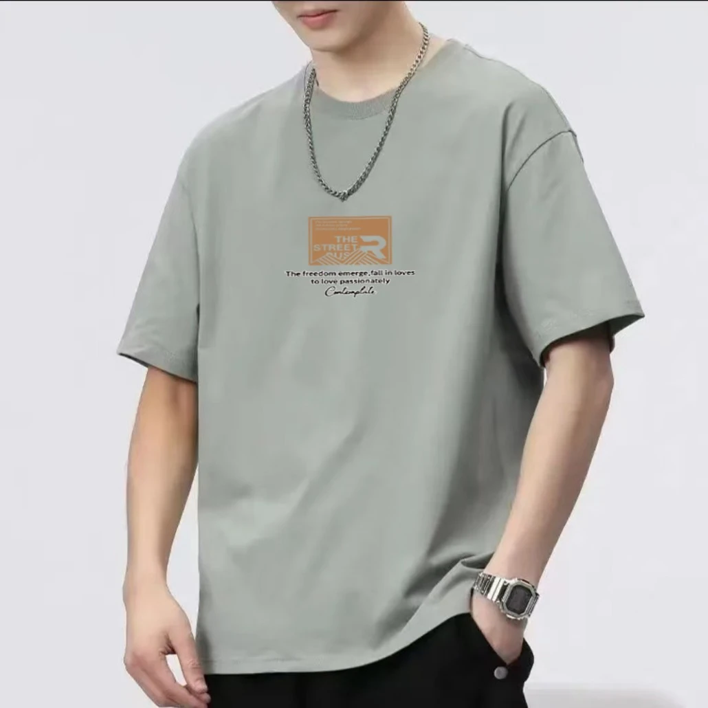 纯棉重磅圆领短袖t恤男女同款宽松百搭大码半袖背心打底