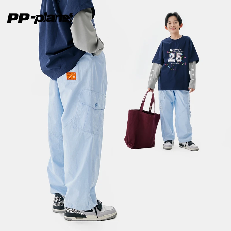 PP星球男童轻量户外透气速干休闲裤儿童春秋新款长裤中大童裤子