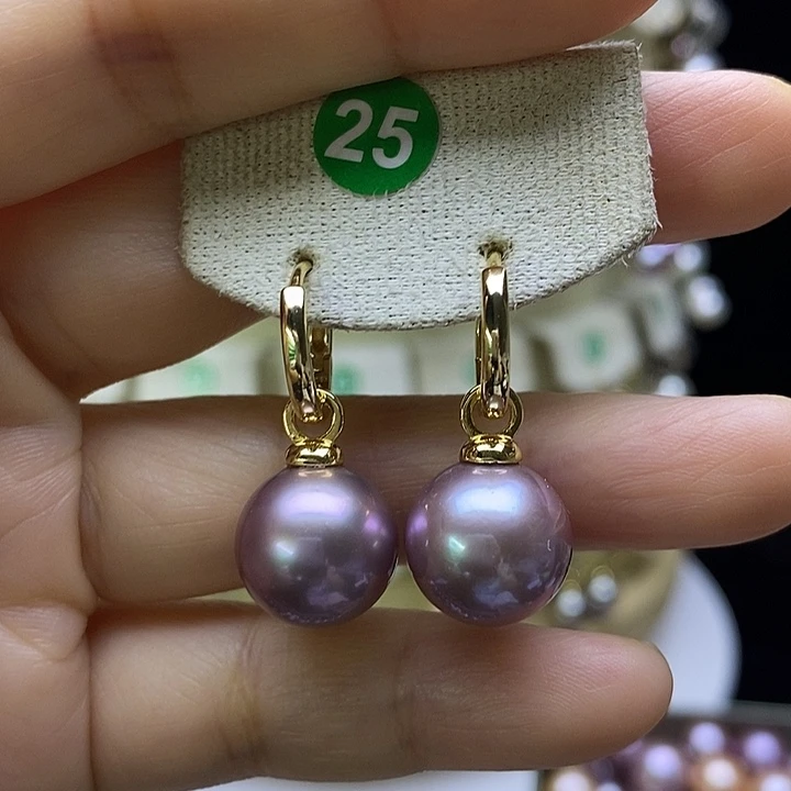 *****银S925镶嵌淡水珍珠耳饰