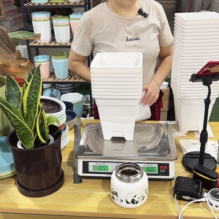 正品方盆口16高18白色无托10只