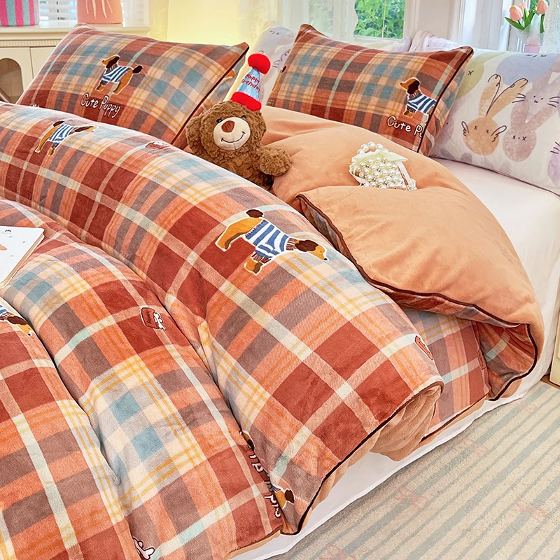 臻棉绒-秋冬新品加厚绒被套双人款简约保暖被罩可水洗