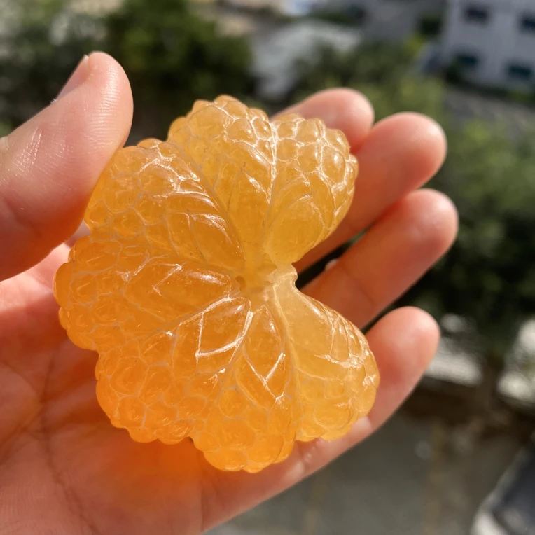 寿山石橘子手把件