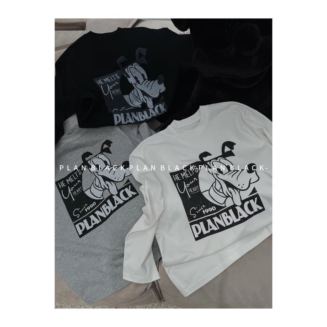 RICH陈发财【老电影Ⅱ】动漫风设计款T恤！情侣松弛打底长袖6675