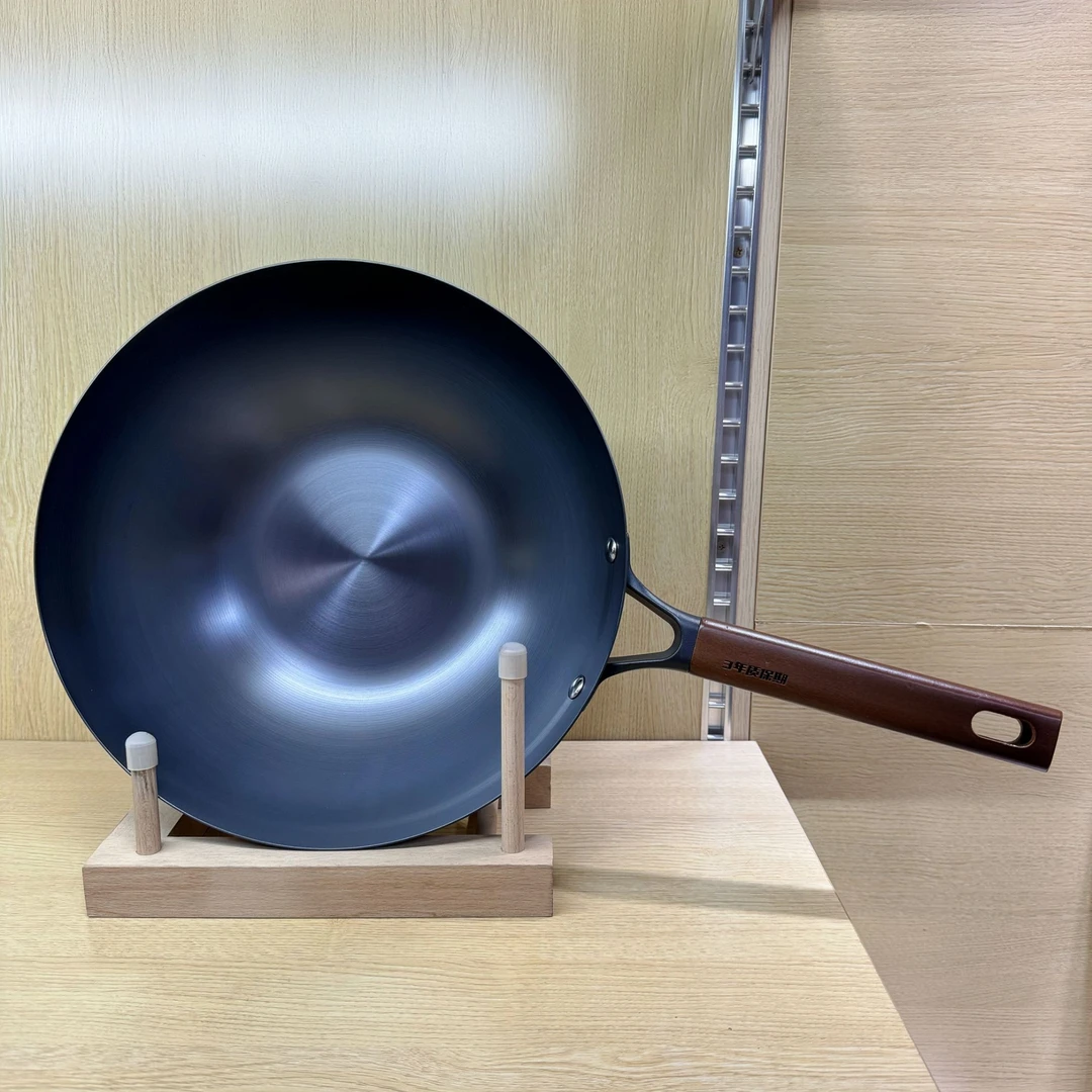 极铁锅30/32cm炒菜锅爆炒精铁炒菜锅老式无涂层极铁炒锅