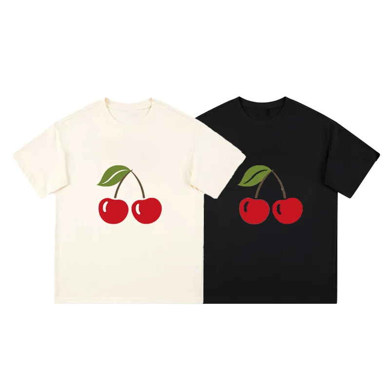 夏季樱桃短袖2025新款韩版圆领宽松T恤
