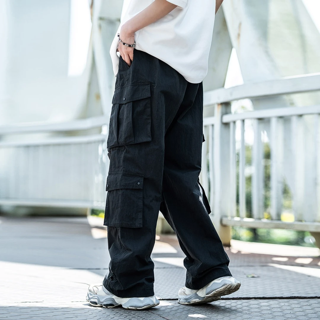 AOGZ国潮牌多口袋工装裤男生春秋2025新款机能风美式休闲直筒裤子