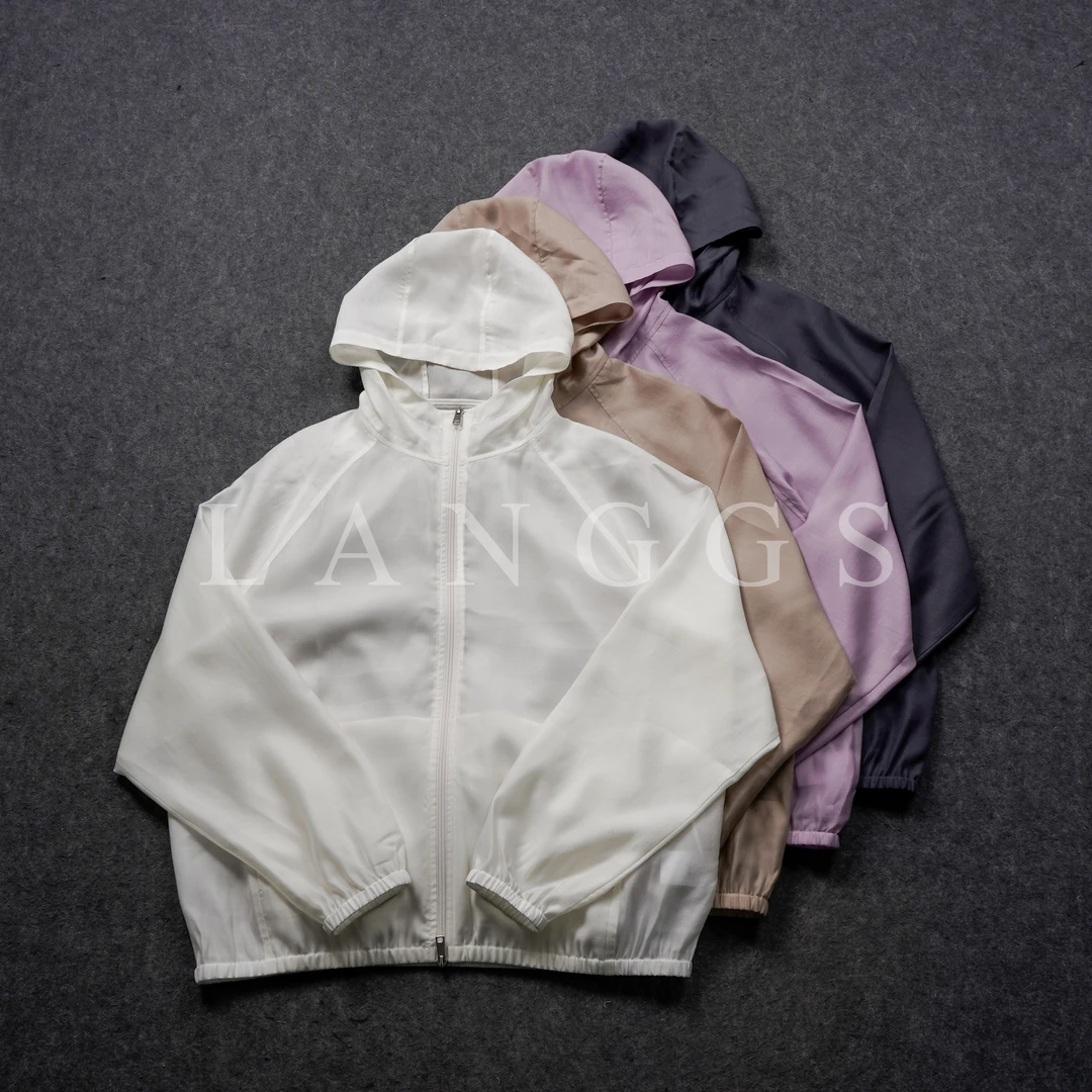 LANGGS&浪叔 “羊光盾”25夏天丝羊毛混纺物理防晒连帽外套SS51171