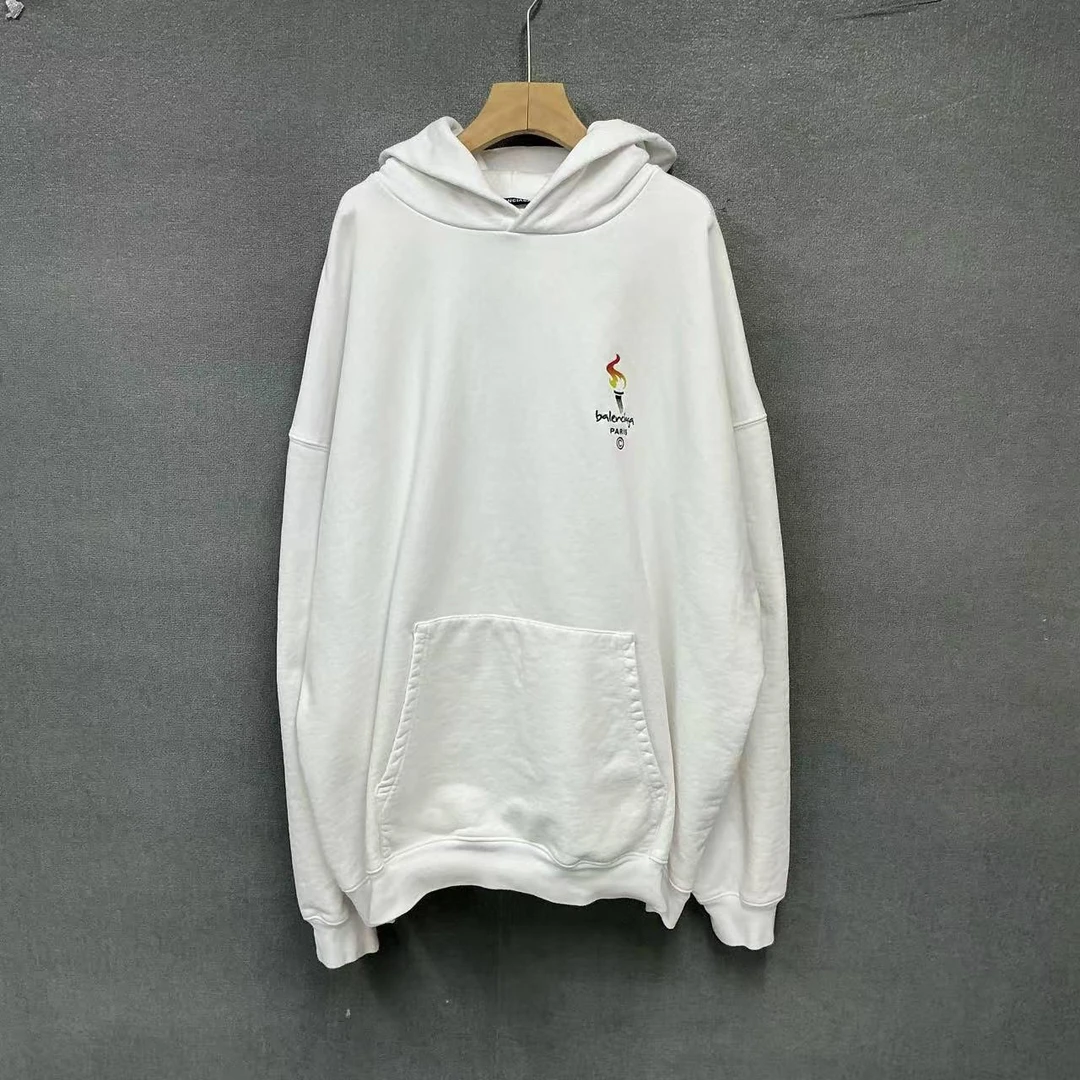99新 Balenciaga/巴黎世家 （pm） 限定款火炬刺绣帽衫M码/4960